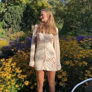 NWT With Jean Andy Dress in Chalk and Flowers